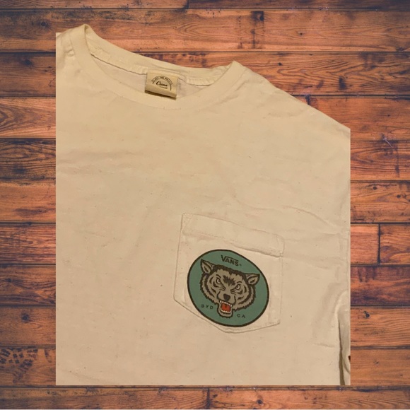 Vans Off The Wall Wolf Pocket Shirt Rare Warped Tour Drop Dead Scene Emo Kid - Picture 2 of 6